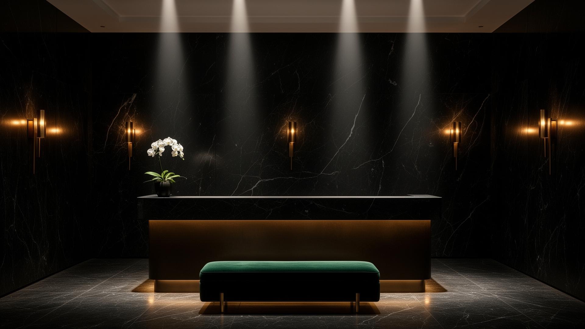 Luxurious dark medical reception
