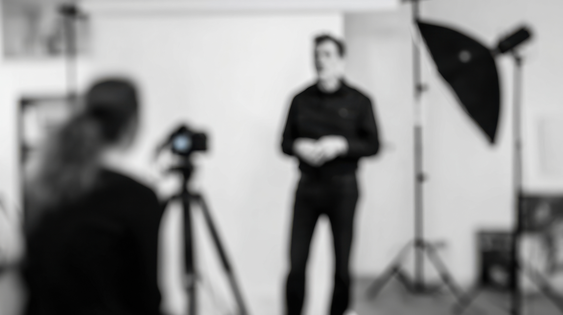 Cinematic film production crew capturing a physician on set